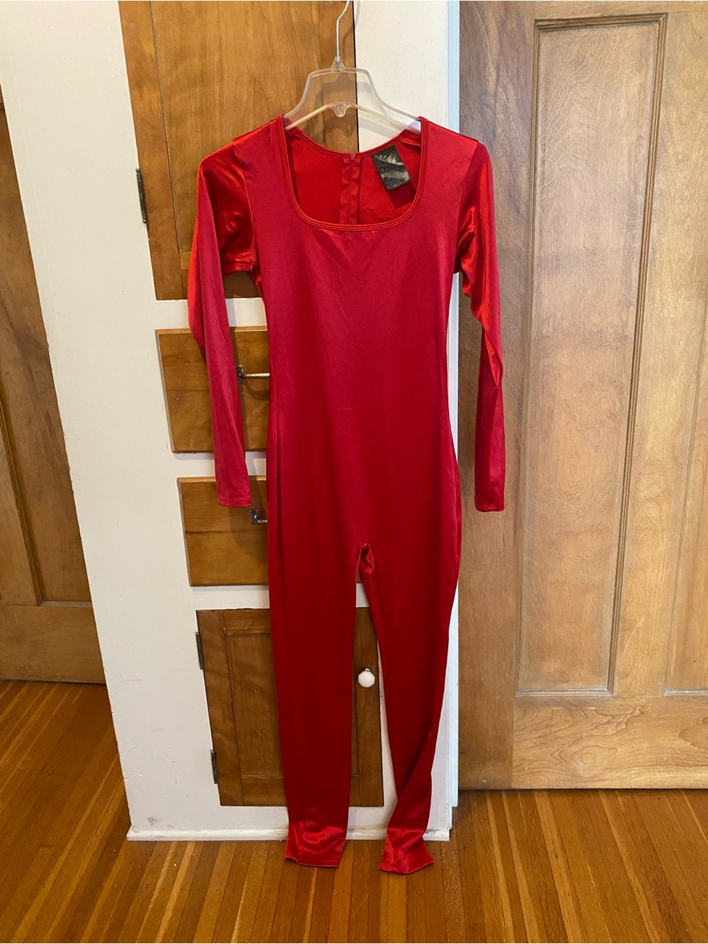 Leg Avenue Like New Red Long-Sleeve Scoop-Neck Jumpsuit